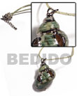 Philippines Shell Necklace Fashionable green turbo shell in green clear jelly cord with glitter (approx. 35mm varying natural sizes) molten silver metal jewelry with attached jump rings electroplated SFAS3344NK