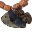 Inlaid Fish Design Pendant Shell Pendant