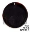 Round Black Pin Pendant Shell Pendant