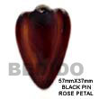 Philippines Shell Pendant Shell Fashion Shell Pendant Jewelry 57mmx37mm Black Pin Rose Petal Natural Shell Component SFAS5052P
