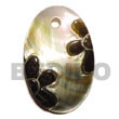 Oval Blacklip W/ Natural Shell Pendant