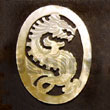 Oval MOP Dragon Carving Shell Pendant