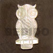 Owl MOP Carving 40mm Shell Pendant