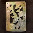 Rectangular Floral Carving MOP Shell Pendant