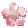 Philippines Shell Pendant Shell Fashion Shell Pendant Jewelry 45mm Pink Hammershell Flower W/ Carved Hammershell Nectar Pendants Natural Shell Component SFAS5384P