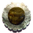 40mm Blacklip Flower Wheel Shell Pendant