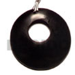 Round Black Horn W/ Shell Pendant