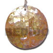 Round Brown Lip Cracking Shell Pendant