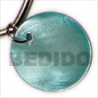 30mm Round Aqua Blue Shell Pendant