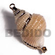 Philippines Shell Pendant Fashionable Posik Shell molten gold metal pendant handmade natural SFAS6270P