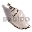 White canarium shell molten gold metal pendant