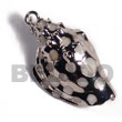 Philippines Shell Pendant Fashionable White canarium shell molten silver metal jewelry handmade natural SFAS6279P