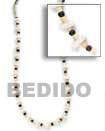 Philippines Natural Combination Necklace Shell Fashion Natural Combination Necklace Jewelry Sqaure White Shell With Coco Natural And Brown Necklace Natural Shell Component SFAS037NK