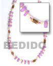 Philippines Natural Combination Necklace Shell Fashion Natural Combination Necklace Jewelry 7-8mm Coco Pokalet Lilac /2-3 Heishe White / Sig-id Tube / Beads Necklace Natural Shell Component SFAS060NK