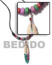 Philippines Natural Combination Necklace Shell Fashion Natural Combination Necklace Jewelry Cord With Coco Pukalet Necklace Black / Red / Green / Lavender Combination & Painted Natural Shell Component SFAS098NK