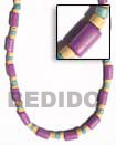 Violet Wood Tube Necklace Natural Combination Necklace
