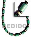 Green Wood Tube Necklace Natural Combination Necklace
