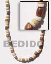 Philippines Natural Combination Necklace Shell Fashion Natural Combination Necklace Jewelry 4-5 Heishe White Shell / Pukalet Natural Necklace With Wood Beads Combination Natural Shell Component SFAS179NK