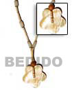 Philippines Natural Combination Necklace Shell Fashion Natural Combination Necklace Jewelry 2-3 Mm Coco Heishe Natural With Buri Seed, Wood Beads And Scallop MOP Pendant Necklace Natural Shell Component SFAS187NK