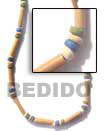 Philippines Natural Combination Necklace Shell Fashion Natural Combination Necklace Jewelry Natural Bamboo Tube With 4-5 Pukalet / Green / Blue / Natural Accents / White Shell Necklace Natural Shell Component SFAS188NK