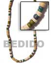 4-5 Mm Heishe Bleach Natural Combination Necklace
