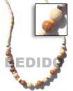 Philippines Natural Combination Necklace Shell Fashion Natural Combination Necklace Jewelry 2-3 Coco Heishe Bleach With 6mm Wood Bleach / White Bayong / In Shell Necklace Natural Shell Component SFAS210NK