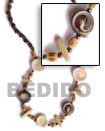 Philippines Natural Combination Necklace Shell Fashion Natural Combination Necklace Jewelry 4-5 Pukalet Black Necklace /2-3 Pukalet Nat. Brown/ Seg-ed W/ Slice White & Brown Shell In Cold Stick Natural Shell Component SFAS228NK