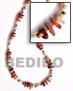 Philippines Natural Combination Necklace Shell Fashion Natural Combination Necklace Jewelry Earth Tones / White Sq. Cut / 2-3 Heishe /w Nassa / Om Glass Beads Natural Shell Component SFAS234NK