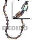 Square Cut Paua Hematite Natural Combination Necklace