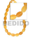 Golden Horn Flat Oval Bone Horn Beads Necklace