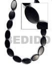 Black Horn Flat Oval Bone Horn Beads Necklace