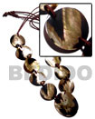 Philippines Jewelry Specials Shell Fashion Weekly Jewelry Specials Jewelry 10 Pcs. 35mm Round Brownlip Tiger Shells & 1pc. 50mm Round Brownlip Tiger Shell Center Accent In Satin Double Cord / 40 In. Natural Shell Component SFAS2443NK