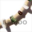 Philippines Wooden Bracelets Shell Fashion Wooden Bracelets Jewelry Sq White Shell W/ Coco Bleach / Brown / Green Shell Combination - Size 7 Inches Bracelets Natural Shell Component SFAS089BR