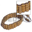 Philippines Wooden Bracelets Shell Fashion Wooden Bracelets Jewelry Bamboo Tube Bracelet - Size 7.5" Natural Shell Component SFAS5040BR