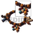 Philippines Wooden Bracelets Shell Fashion Wooden Bracelets Jewelry Lambada Bracelets / Wood Beads W/ Buri Natural Shell Component SFAS5054BR