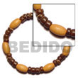 Elastic Wood And Coco Wooden Bracelets