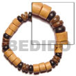 Philippines Wooden Bracelets Shell Fashion Wooden Bracelets Jewelry Elastic Wood And Coco Bracelet Natural Shell Component SFAS5057BR