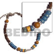 Philippines Wooden Bracelets Shell Fashion Wooden Bracelets Jewelry Wood Beads, 4-5mm & 2-3mm Coco Pokalet Combi Natural Shell Component SFAS5084BR