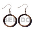 Philippines Wooden Earrings Shell Fashion Jewelry Dangling 35mmx5mm Ring Camagong Tiger Wood SFAS5342ER