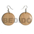Dangling Round 32mm natural Wood with Clear