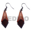 Philippines Wooden Earrings Shell Fashion Jewelry Dangling 30mmx13mm Wooden Earrings SFAS5677ER