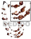 Floating Golden Brown Kabibe Shell Nuggets In 3 Graduated Rows