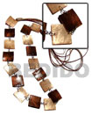 4 Layers Satin Cord W/ Single Row 17 Pcs. Square 25mm Laminate