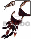 3 Rows 2-3mm Coco Heishe/pklt Tiger/glass Beads Combi W/ Dangli